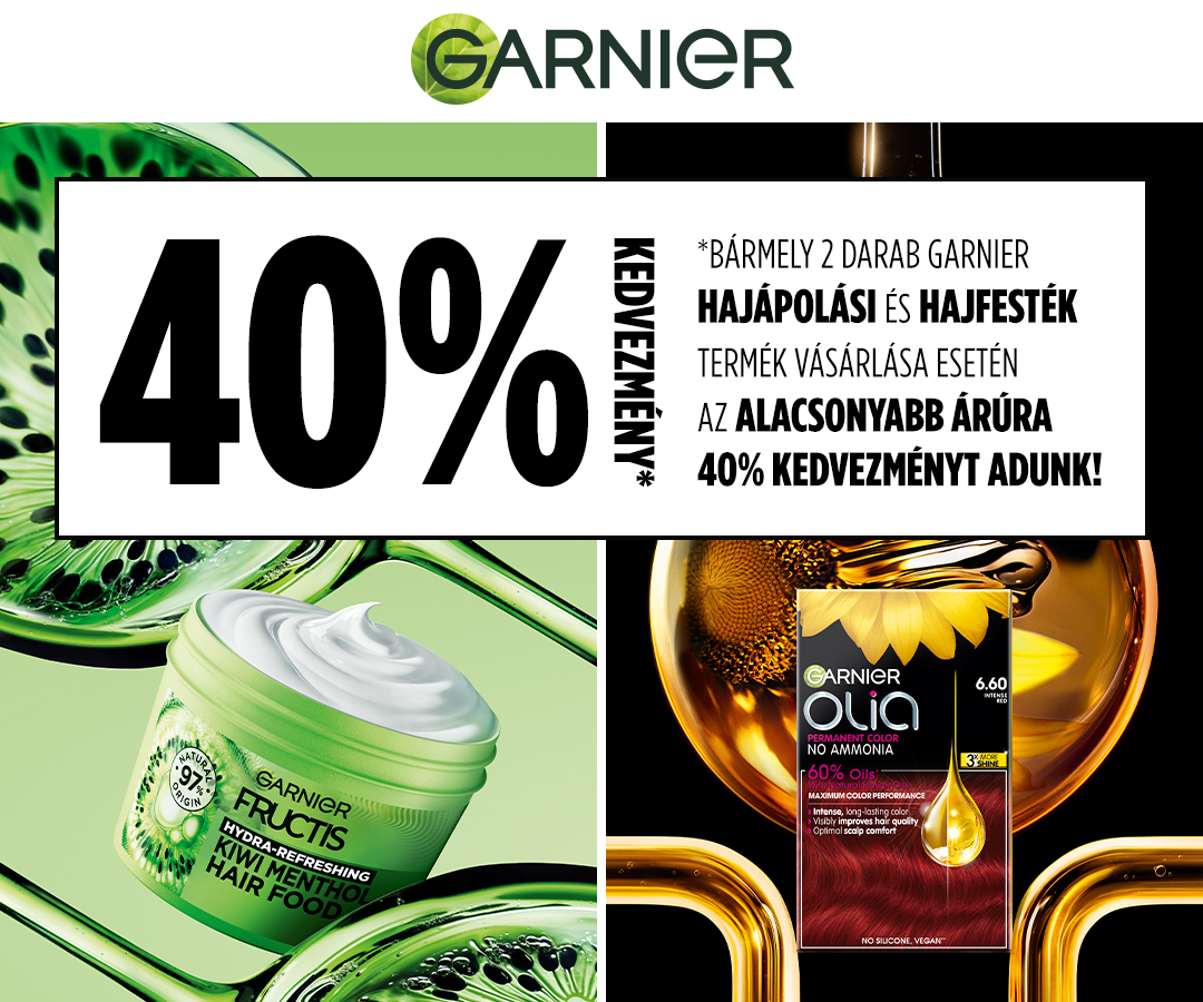 Garnier Hajfesték és Hajápolás termékek 2. termék 40%