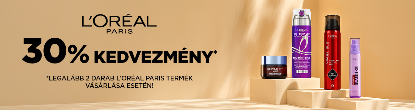 L'Oréal Paris 30% kedvezmény 2 db-tól