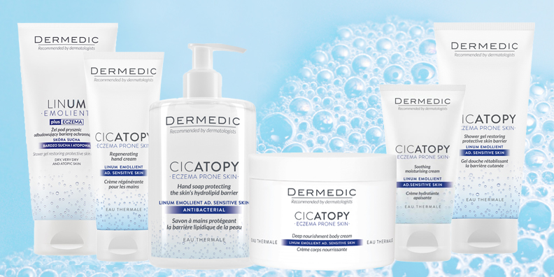 Ekcéma, atópia és száraz bőr okozta kellemetlenségek? A Dermedic válasza a Cicatopy/Linum Emolient termékcsalád.