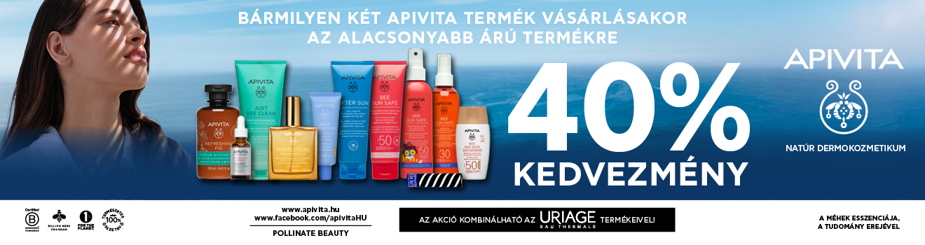 Apivita 40% minden 2. termék 2026.05.