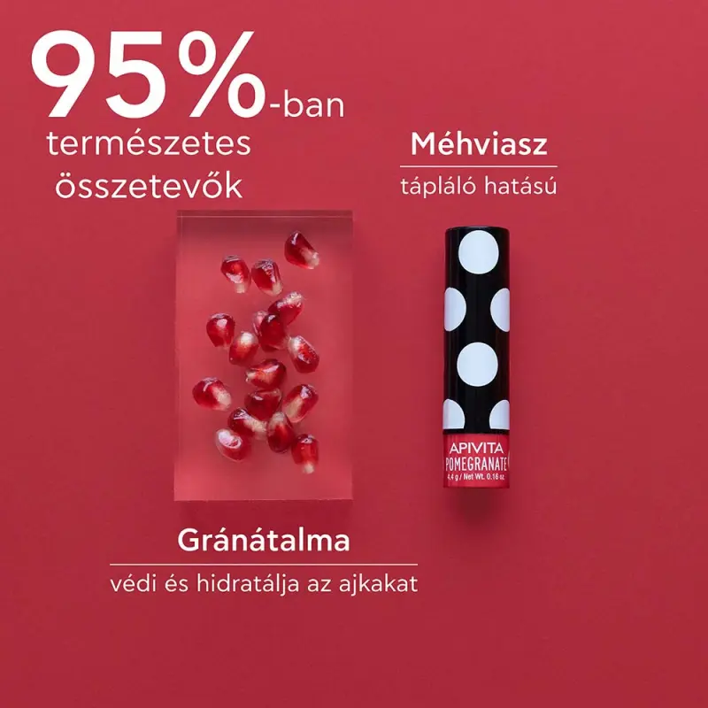 Ajakápoló stift, színezett, gránátalmával (4,4 g)