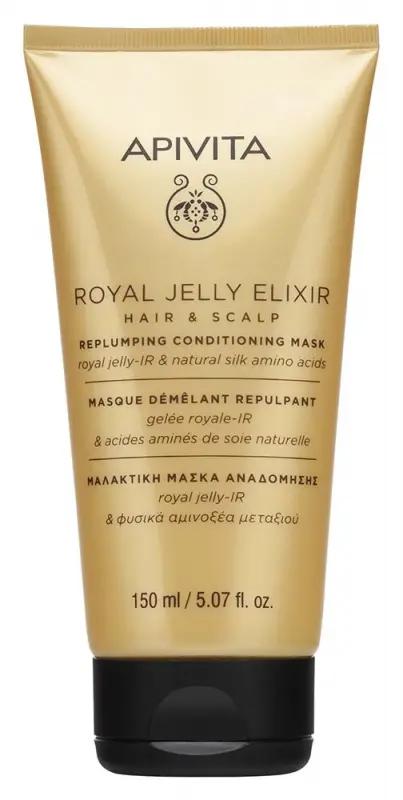 APIVITA Royal Jelly Elixir Replumping haj és fejbőr kondicionáló maszk 150 ml