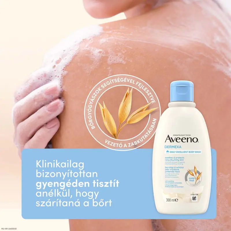 Dermexa Bőrpuhító tusfürdő, illatmentes 300 ml
