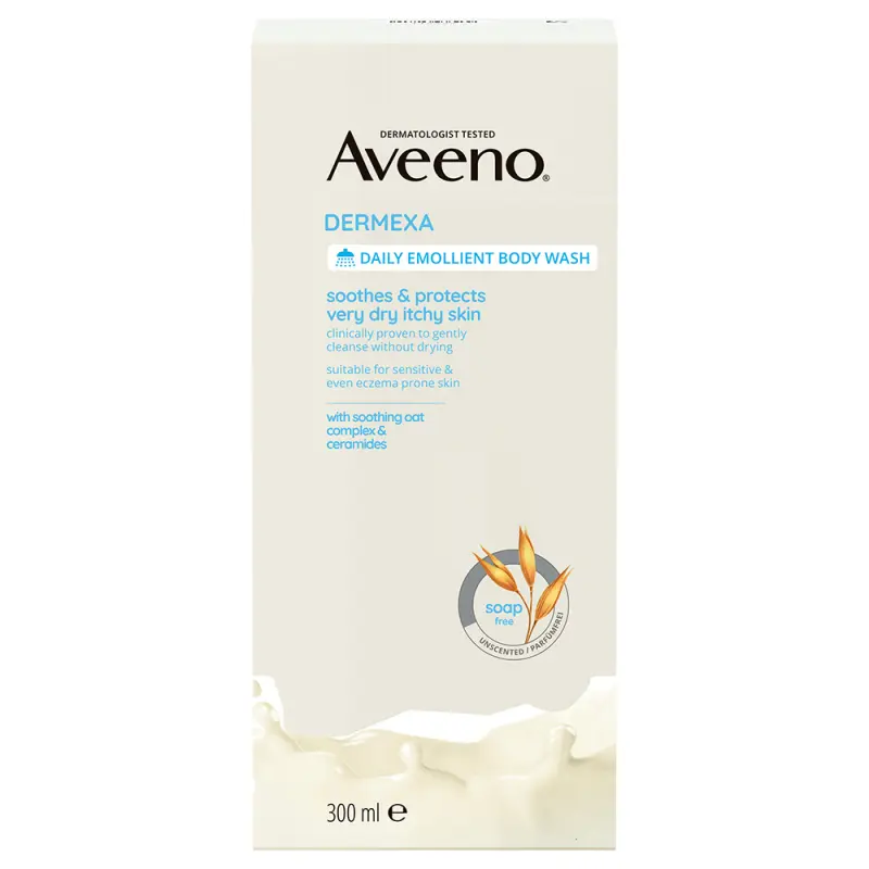 Dermexa Bőrpuhító tusfürdő, illatmentes 300 ml