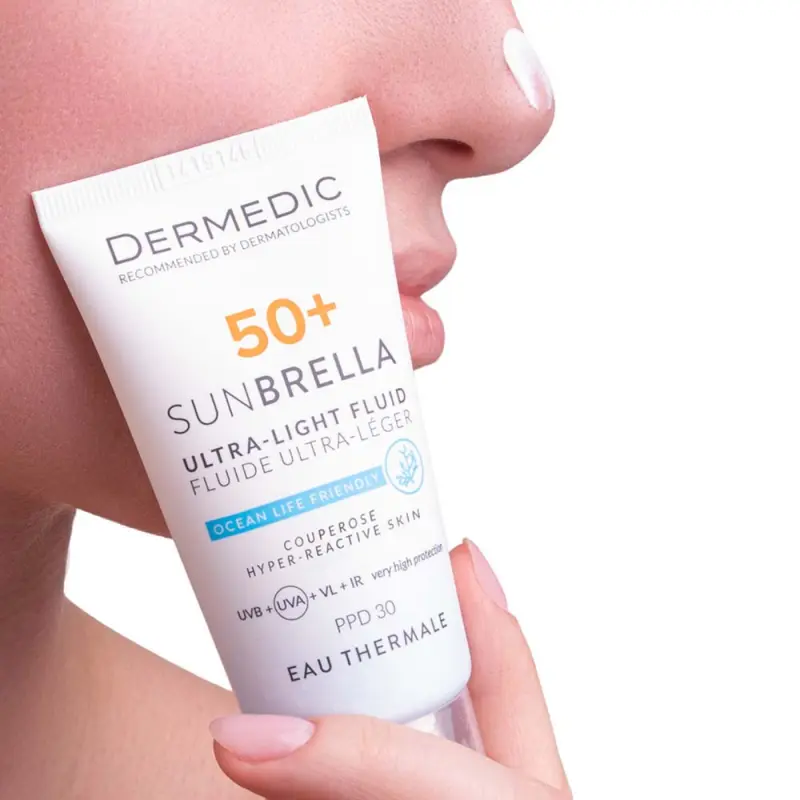 Sunbrella Ultra-Light Fényvédő fluid SPF50+ rozáceás arcbőrre 40 ml