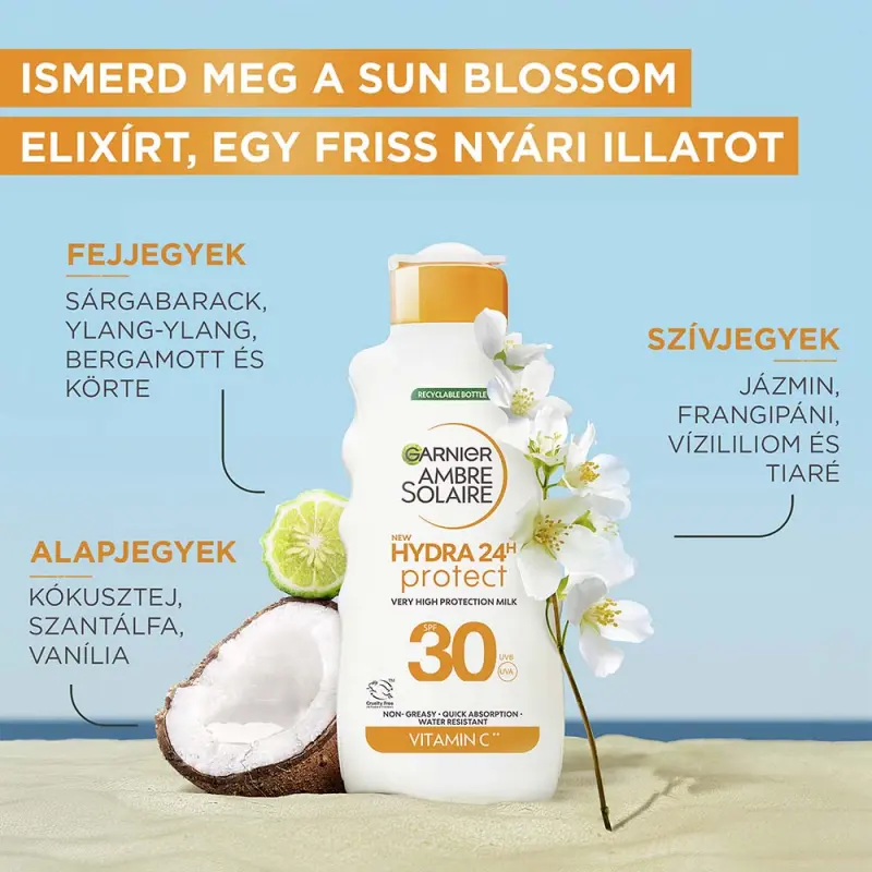 Ambre Solaire Hydra24h UV-sugárzás elleni naptej magas védelemmel SPF 30 (175 ml)