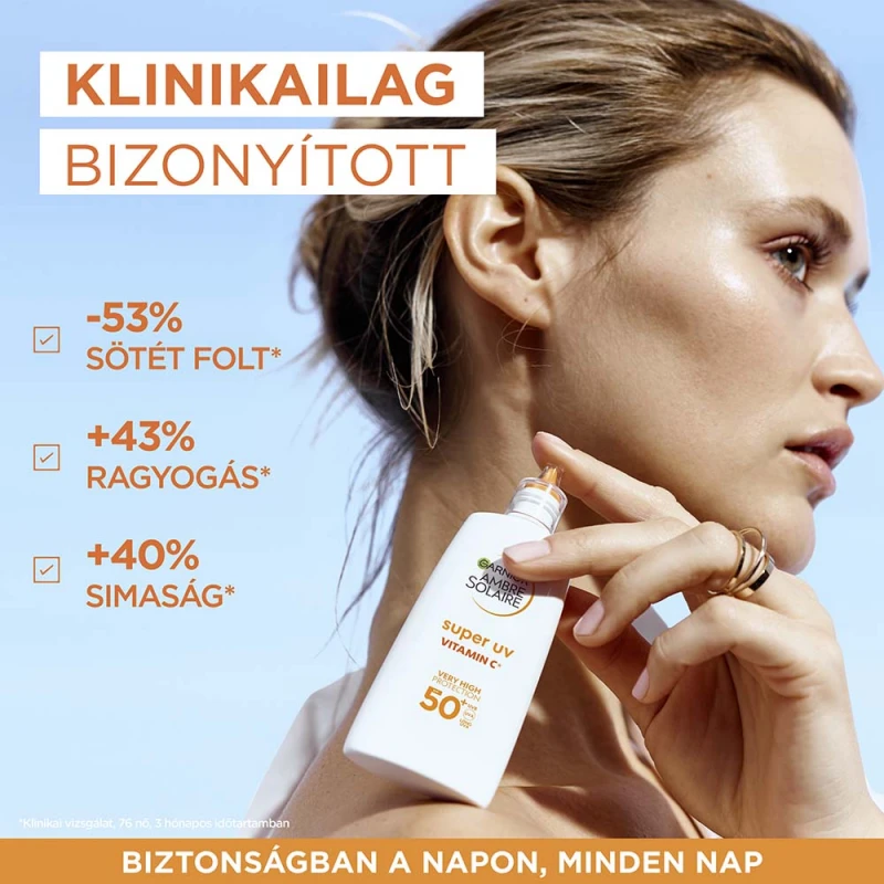 Ambre Solaire Super UV C-vitamin sötét foltok elleni mindennapos fluid SPF 50+ (40 ml)