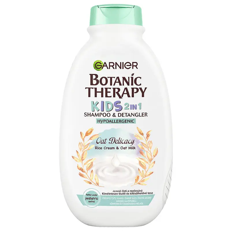 GARNIER Botanic Therapy Kids 2in1 Sampon&Balzsam Oat Delicacy Rizskrémmel és bio zabtejjel 400 ml GARNIER Botanic Therapy Kids 2in1 Sampon&Balzsam Oat Delicacy Rizskrémmel és bio zabtejjel 400 ml