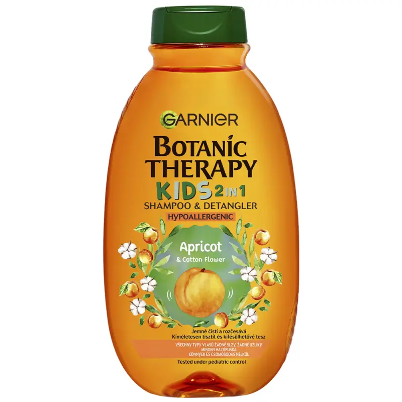 GARNIER Botanic Therapy Kids 2in1 Sampon&Balzsam Sárgabarackkal és pamutvirággal 400 ml GARNIER Botanic Therapy Kids 2in1 Sampon&Balzsam Sárgabarackkal és pamutvirággal 400 ml