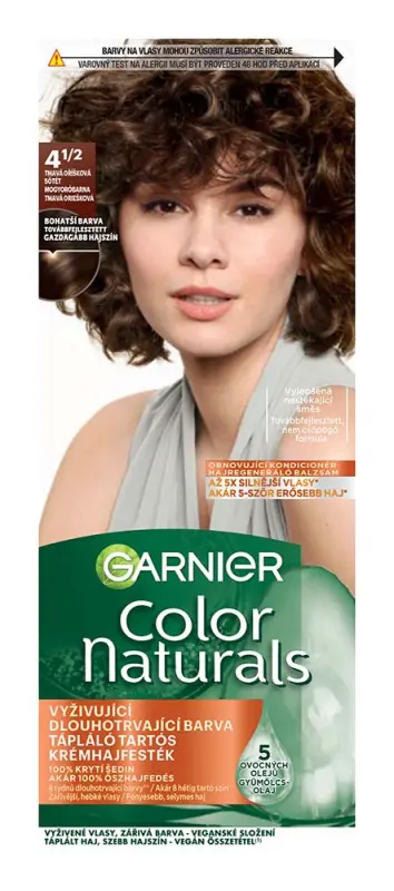GARNIER Color Naturals Tápláló tartós krémhajfesték 4 1/2 Sötét mogyoróbarna (110 ml)