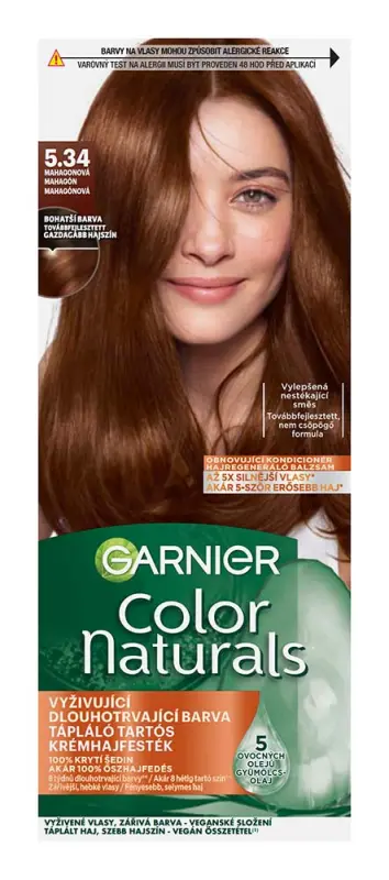 GARNIER Color Naturals Tápláló tartós krémhajfesték 5.34 Mahagón (110 ml)