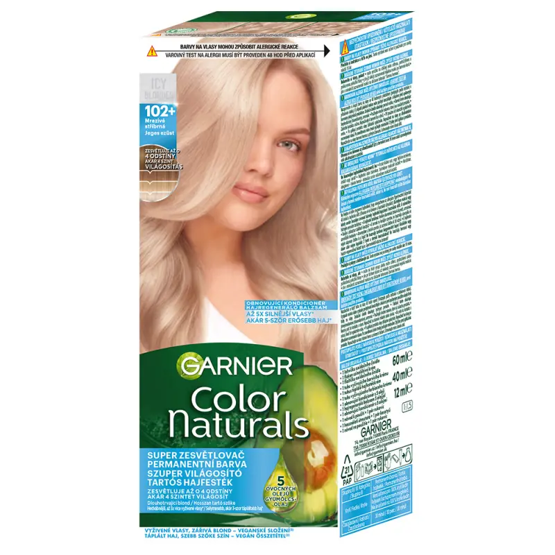 Color Naturals Tartós hajfesték 102+ Jeges ezüst (112 ml)