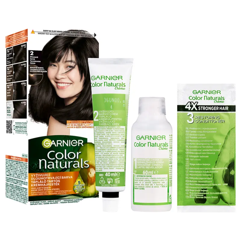 GARNIER Color Naturals Tartós hajfesték 2 Természetes fekete (110 ml)
