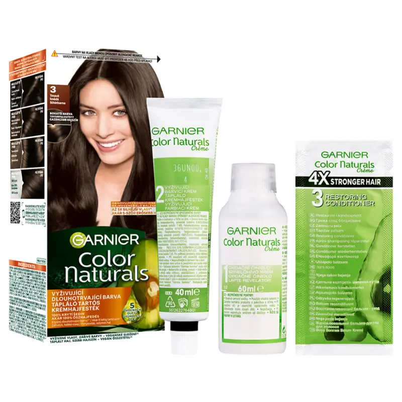 GARNIER Color Naturals Tartós hajfesték 3 Sötétbarna (110 ml)