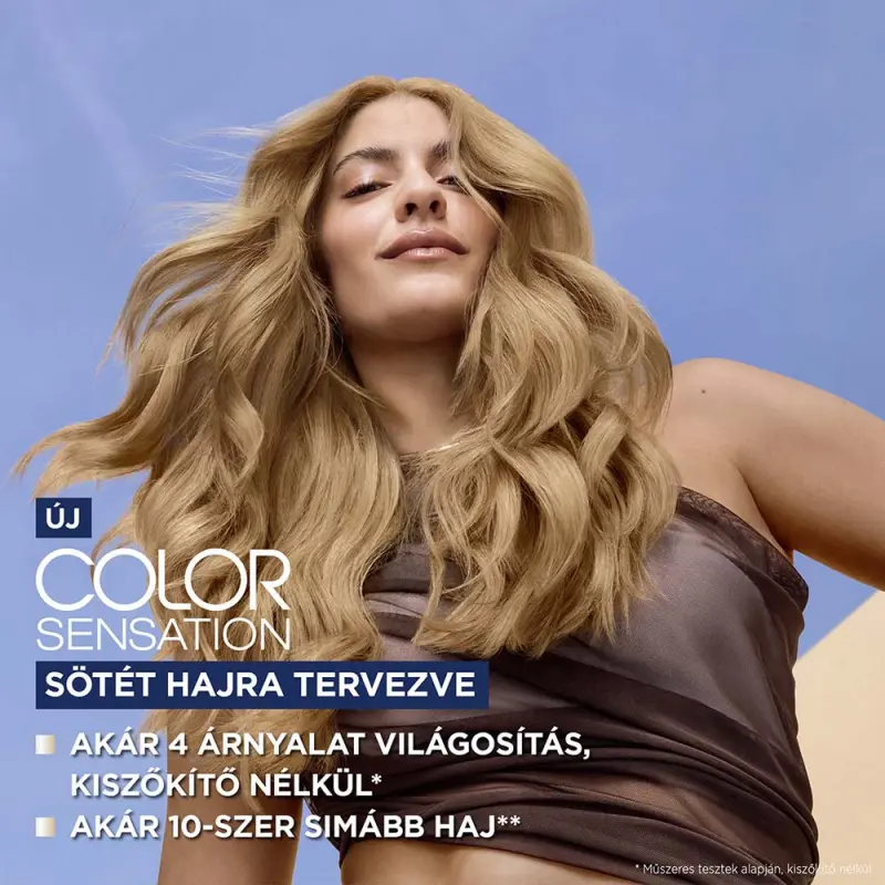 Color Sensation Tartós hajfesték kiszőkítő nélkül, sötétbarna hajra HL2 Mézszőke