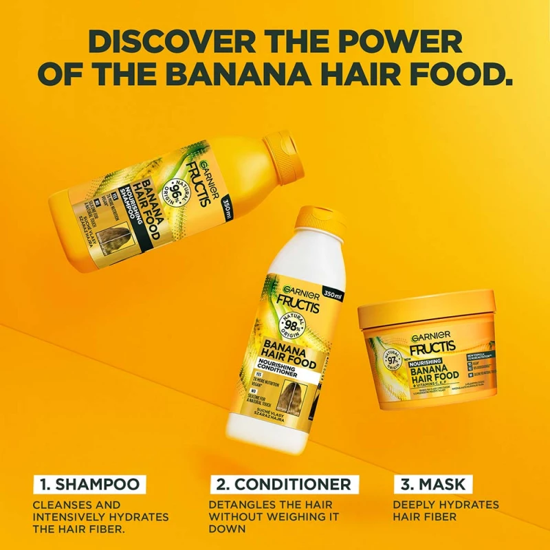 Fructis Hair Food Banana tápláló hajbalzsam 350 ml
