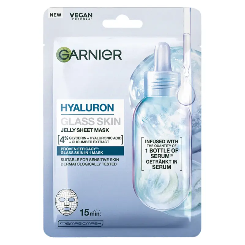 GARNIER Hyaluron Glass Skin Jelly Fátyolmaszk 27 g
