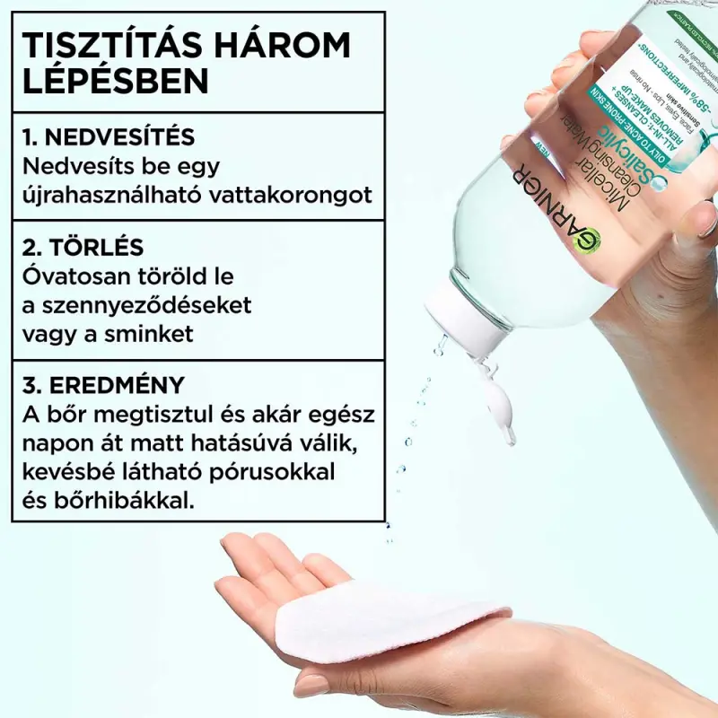 Micellás víz szalicilsavval zsíros, problémás bőrre 400 ml
