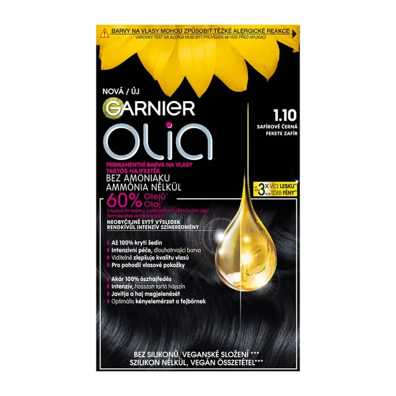 Olia tartós hajfesték 1.10 Fekete zafír 60+60+54 ml