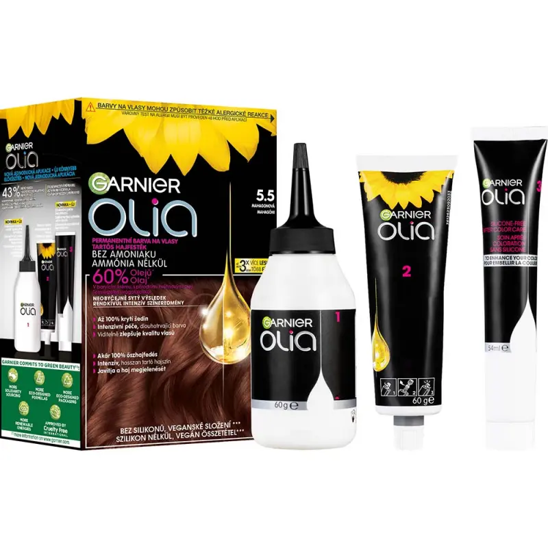 Olia tartós hajfesték 5.5 Mahagóni barna 60+60+54 ml