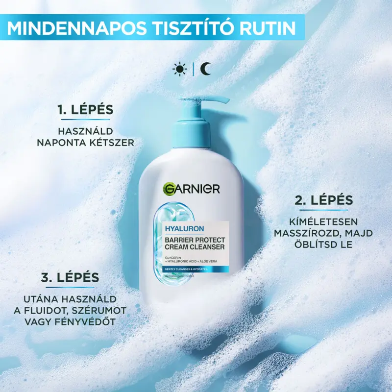 Skin Naturals bőrnyugtató tisztító krém hialuronsav aloe 250 ml