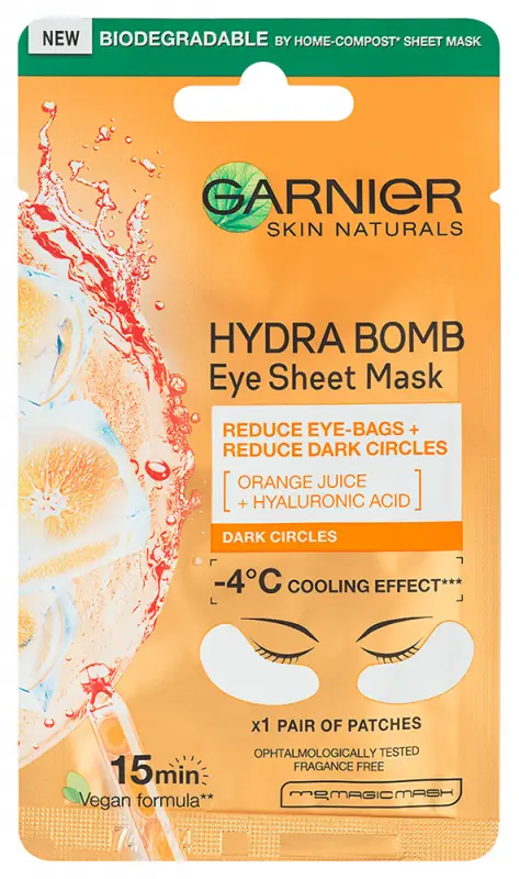 Skin Naturals Tissue Mask Moisture+ Energizáló Textil Maszk Szemkörnyékre 6 g