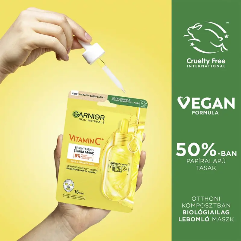Szuper hidratáló és ragyogást adó textil maszk C-vitaminnal (28 ml)