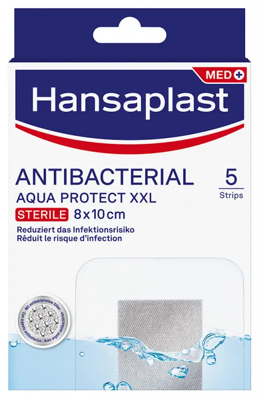 HANSAPLAST MED Silver Aqua Protect XXL vízálló antibakteriális sebtapasz (5 db)