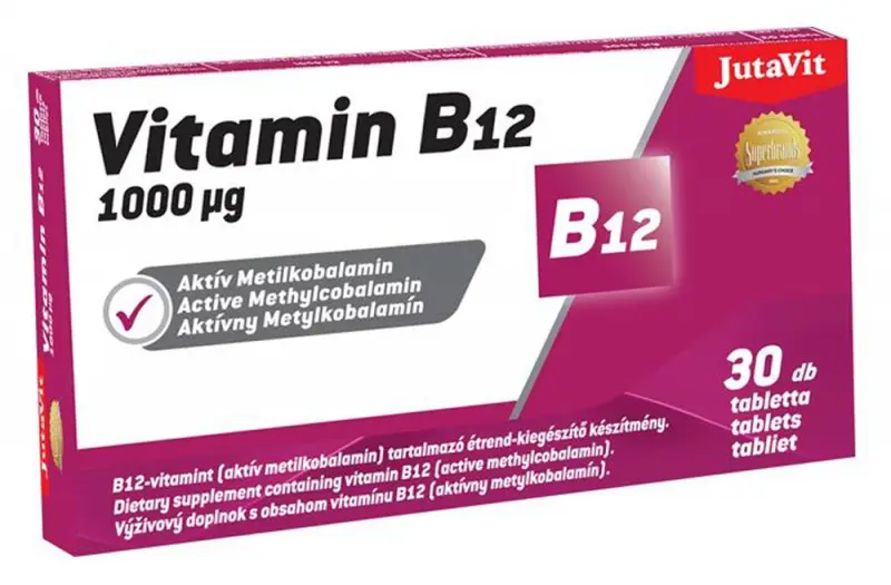JUTAVIT B12-vitamin 1000µg Aktív Metilkobalamin 30 db
