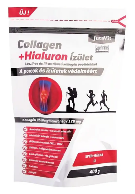 JUTAVIT Collagen-Hialuron Ízület Eper-Málna (400 g)