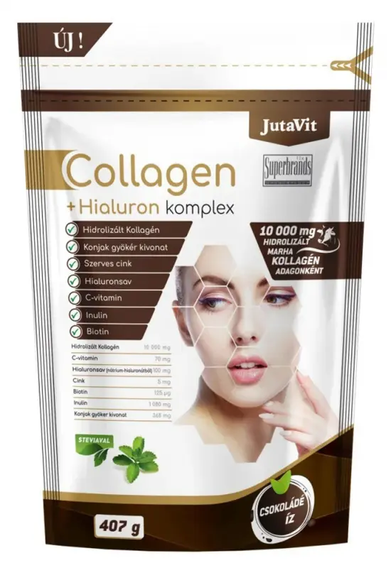 JUTAVIT Collagen+Hialuron komplex Csokoládé 407 g
