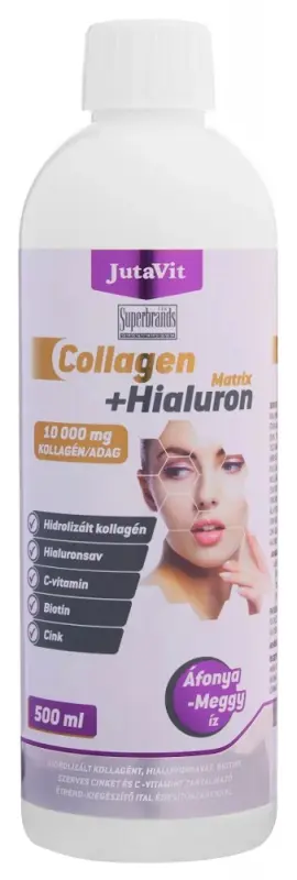 JUTAVIT Collagen+Hialuron MATRIX Áfonya-meggy 500 ml