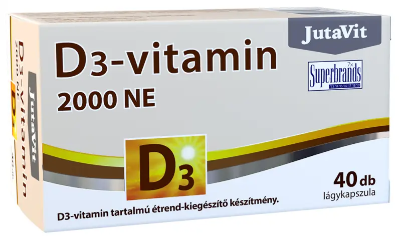 JUTAVIT D3-vitamin 2000NE lágykapszula étrend-kiegészítő 40 db