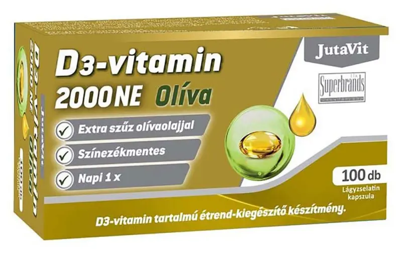JUTAVIT D3-vitamin 2000NE Olíva lágykapszula 100 db
