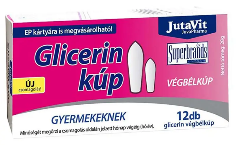 JUTAVIT Glicerin Végbélkúp Gyermek 12 db
