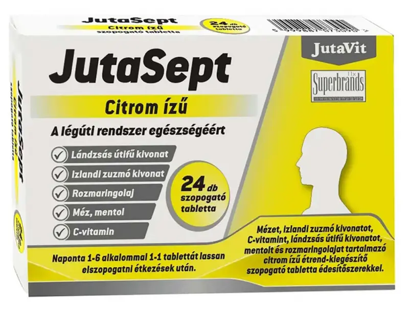 JUTAVIT JutaSept szopogató tabletta CITROM 24 db