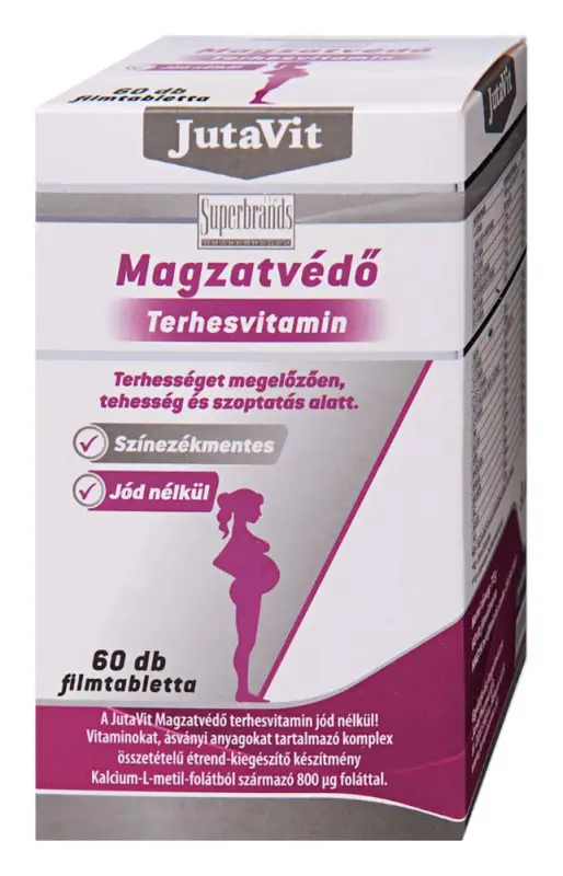 JUTAVIT Magzatvédő Terhes Vitamin Jódmentes Filmtabletta 60 db
