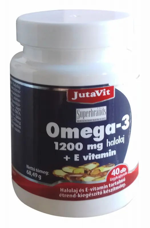 JUTAVIT Omega-3 Halolaj 1200mg + E-vitamin Kapszula (40 db)
