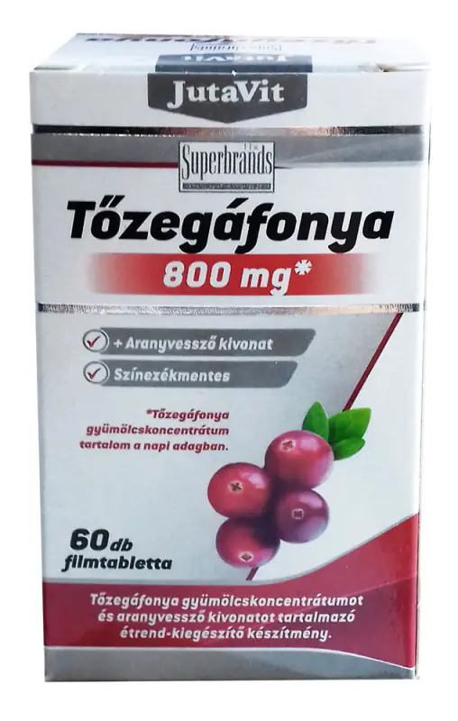 JUTAVIT Tőzegáfonya 800 mg + Aranyvessző Tabletta (60 db)