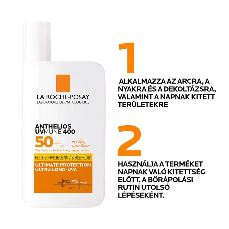 Anthelios UVMUNE 400 Napvédő Invisible fluid SPF50+ (50 ml)