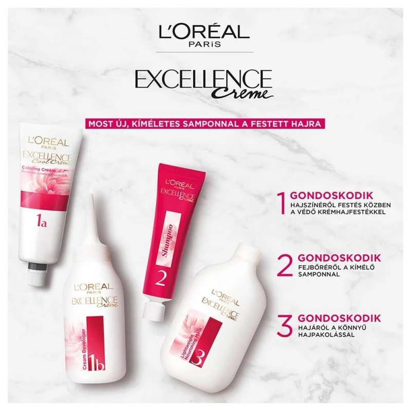 Excellence krémes, tartós hajfesték 01 extra világos természetes szőke (176 ml)