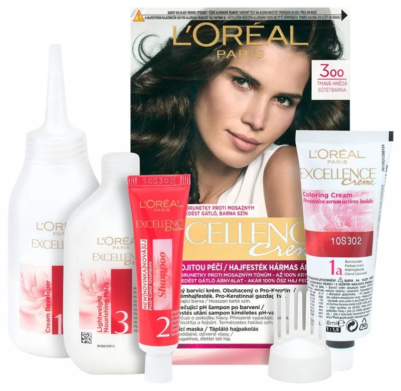 Excellence krémes, tartós hajfesték 3 sötétbarna (176 ml)