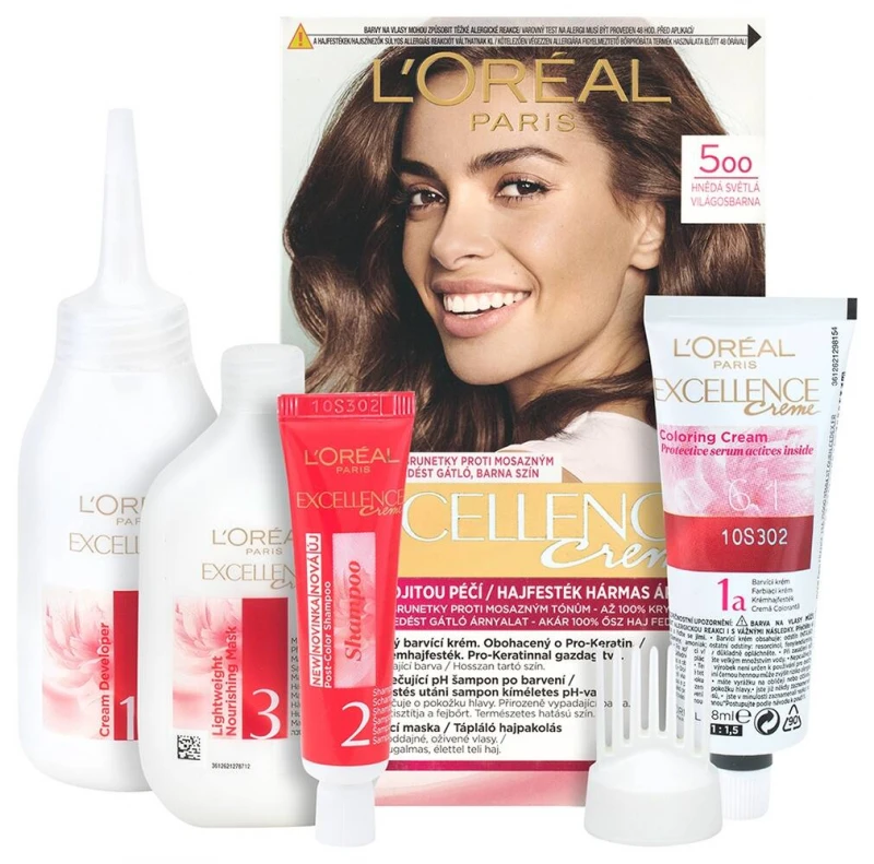 Excellence krémes, tartós hajfesték 5 világosbarna (176 ml)