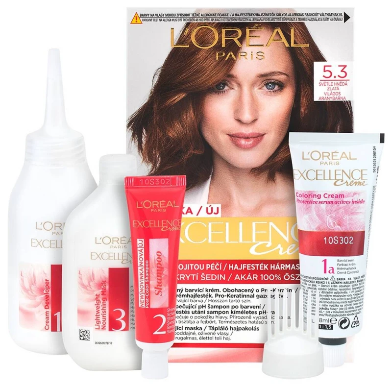 Excellence krémes, tartós hajfesték 5.3 aranybarna (192 ml)