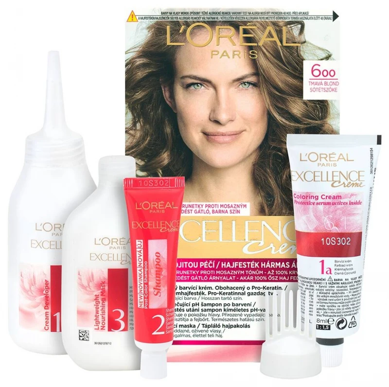 Excellence krémes, tartós hajfesték 6 sötétszőke (176 ml)