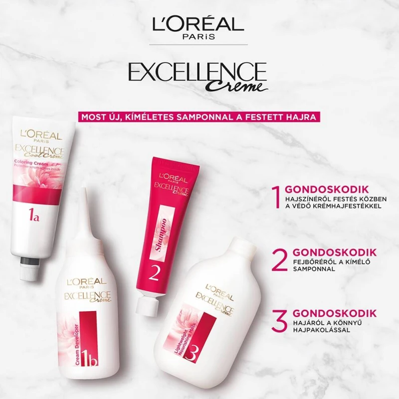 Excellence krémes, tartós hajfesték 6 sötétszőke (176 ml)