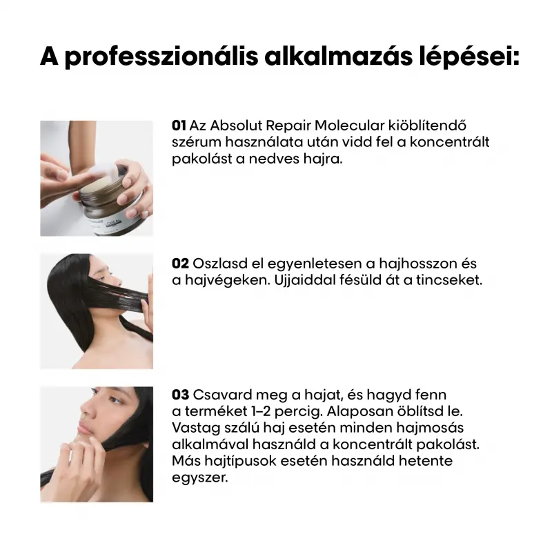 Absolut Repair Molecular koncentrált pakolás sérült hajra 250 ml