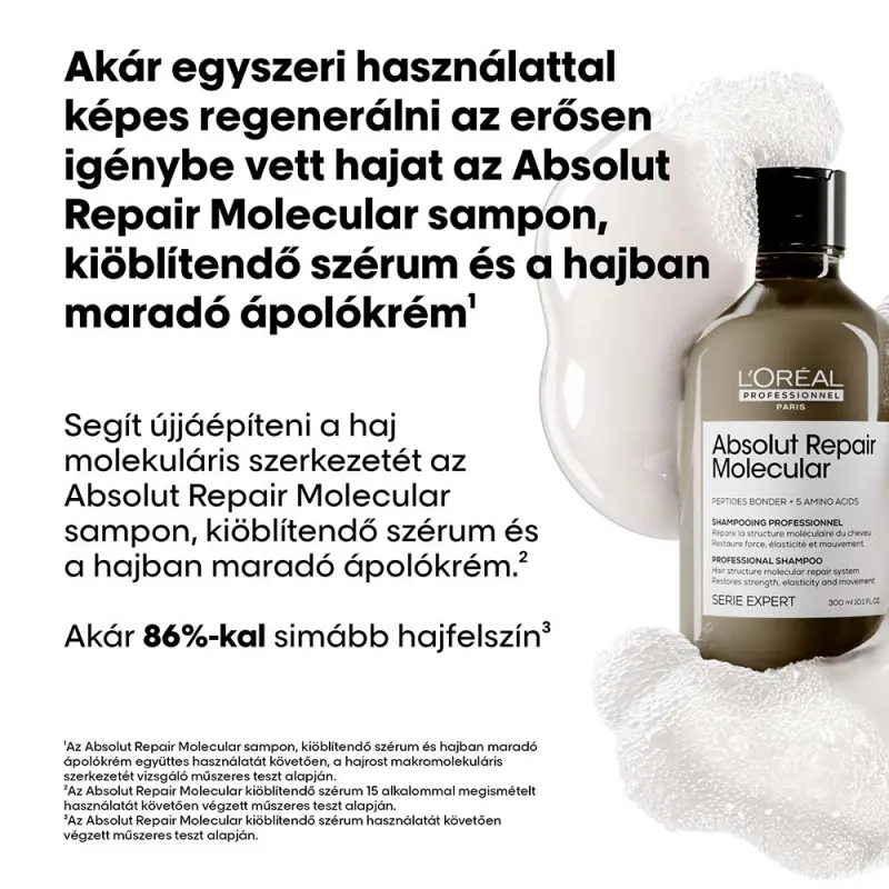 Absolut Repair Molecular sampon sérült hajra UTÁNTÖLTŐ 500 ml