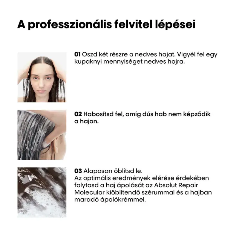 Absolut Repair Molecular sampon sérült hajra UTÁNTÖLTŐ 500 ml