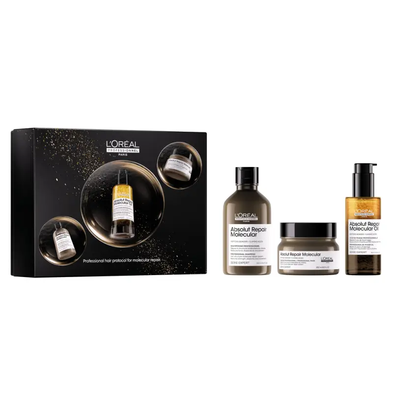 L'ORÉAL PROFESSIONNEL Absolut Repair Molecular XMAS TRIO (300+250+90 ml) L'ORÉAL PROFESSIONNEL Absolut Repair Molecular XMAS TRIO (300+250+90 ml)